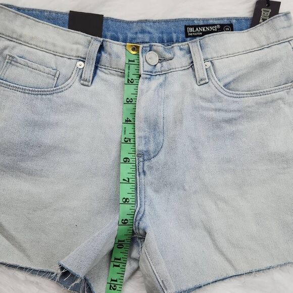 Blank NYC Women’s Light Blue The Fulton Roll Up Cotton Denim Shorts Size 28 - Picture 7 of 7